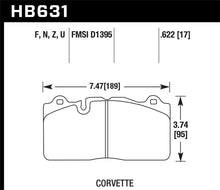 Load image into Gallery viewer, Hawk 09-11 Corvette Z06/ZR-1 (w/Carbon Ceramic Brake Package and Iron rotors) HP+ Autocross Front Br - DTX Performance