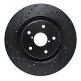 R1 20-25 Subaru WRX Front Left Drilled & Slotted Black Brake Rotor