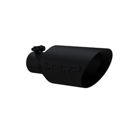MBRP Universal Dual Wall Angle Rolled End Tip 4-1/2in OD / 2-1/2in Inlet / 11in Length - Black, performance car parts, DTX Performance