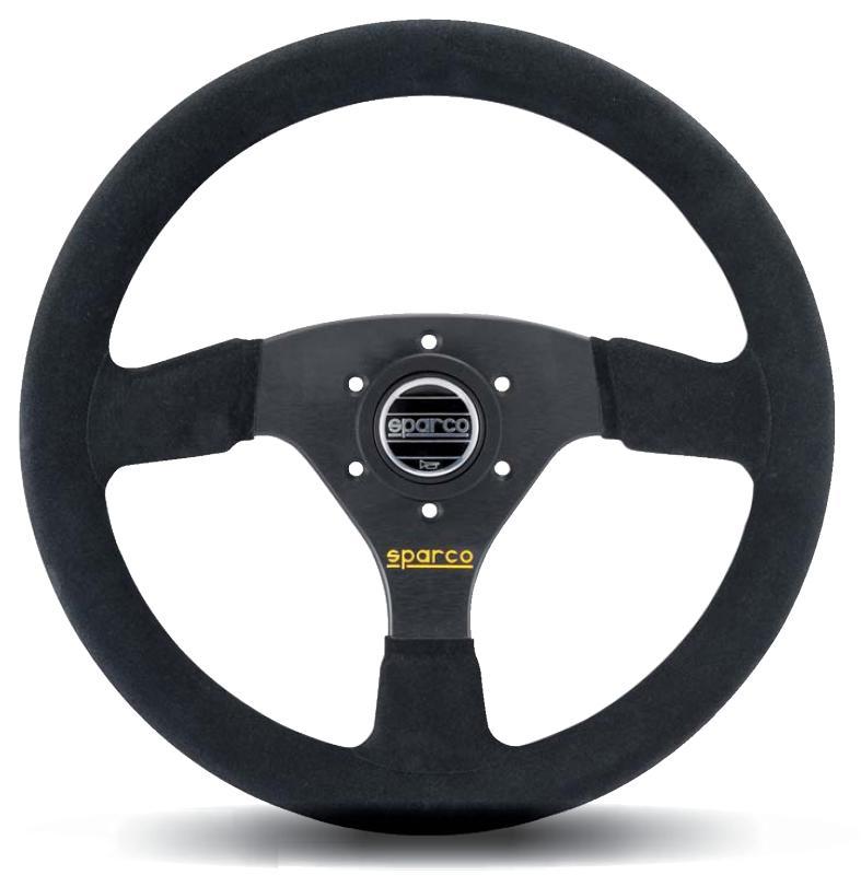Sparco Steering Wheel 323 Suede Black for high performance car parts tuning at DTX Performance, veteran-owned performance shop.
