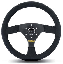 Load image into Gallery viewer, Sparco Steering Wheel 323 Suede Black for high performance car parts tuning at DTX Performance, veteran-owned performance shop.