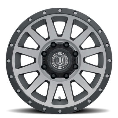 ICON Compression HD 18x9 8x170 6mm Offset 5.25in BS Titanium Wheel for performance cars and tuning upgrades at DTX Performance