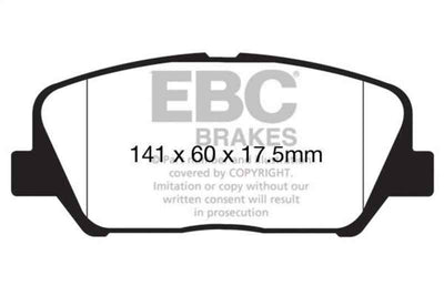 EBC 12-15 Hyundai Veloster 1.6 Turbo Yellowstuff Front Brake Pads - high performance brakes from DTX Performance