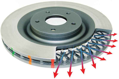 DBA 08+ EVO X Front Slotted 5000 Series 2 Piece Rotor Assembled w/ Black Hat, performance car parts, high performance brakes
