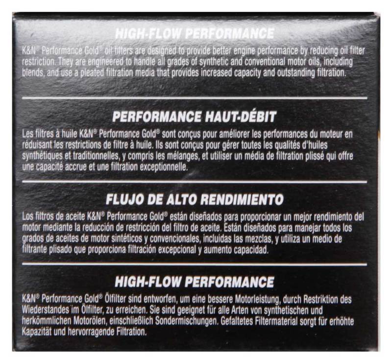 K&N oil filter high-flow performance features