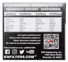Load image into Gallery viewer, K&amp;N cross-reference chart on oil filter box