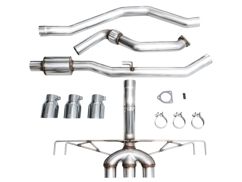 AWE Tuning 2023 Honda Civic Type R FL5 Track Edition Exhaust w/ Triple Chrome Silver Tips - DTX Performance