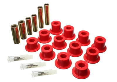 Energy Suspension 07-21 Toyota Tundra Red Rear Leaf Spring Shackle Bushing Set - high performance auto parts by DTX Performance