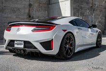 Load image into Gallery viewer, MBRP 17+ Acura NSX 2.5in Dual Split Rear Exit Tips - T304 exhaust on a sleek white performance car showing rear view.