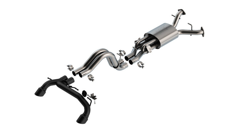 Borla 22-24 Ford Bronco Raptor V6 Turbo AT 2WD / 4WD ATAK Catback Exhaust w/ 4in Black Coated Tips - DTX Performance