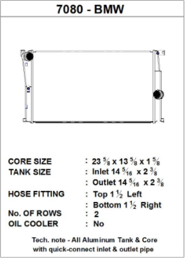 CSF BMW 2 Seires (F22/F23) / BMW 3 Series (F30/F31/F34) / BMW 4 Series (F32/F33/F36) M/T Radiator - DTX Performance