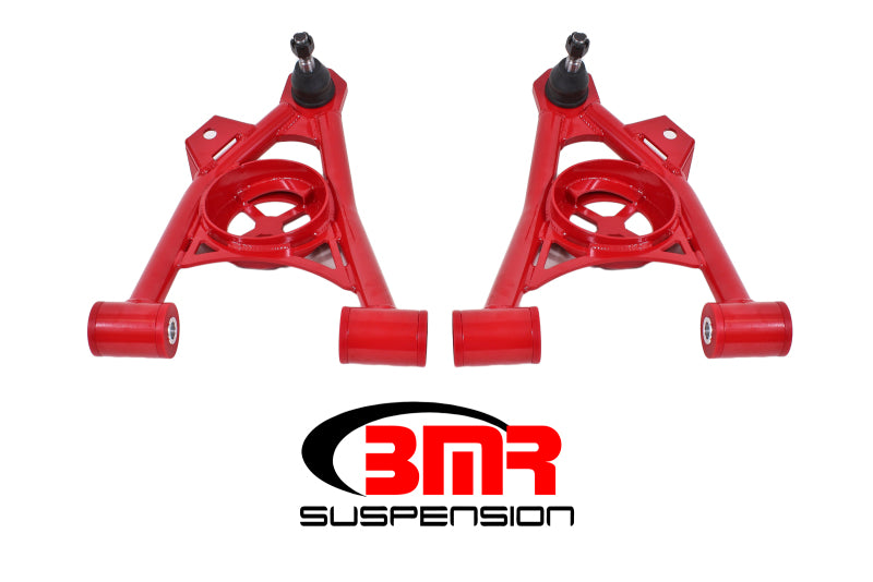 BMR 94-04 Ford Mustang Non-Adj. A-Arms Lower (Poly) w/ Spring Pocket - Red - DTX Performance