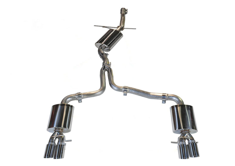 AWE Tuning Audi B8 A4 Touring Edition Exhaust - Quad Tip Polished Silver Tips - Does Not Fit Cabrio - DTX Performance