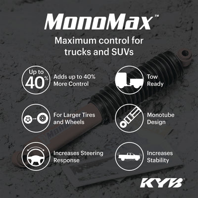 KYB Shocks & Struts Monomax Rear CHEVROLET Silverado K and V - Series 1/2 Ton (4WD) 1999-07 K and V for performance upgrades