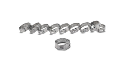 Vibrant One Ear Stepless Pinch Clamps 25.4-28.6mm clamping range (Pack of 10) SS 7mm band width for performance car parts