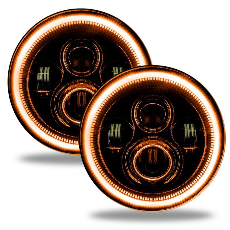Oracle Jeep Wrangler JL/Gladiator JT 7in. High Powered LED Headlights (Pair) - Dynamic, perfect for performance car upgrades.