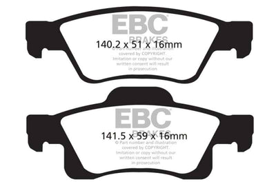 EBC 11+ Dodge Durango 3.6 Extra Duty Rear Brake Pads, high performance brakes, performance car parts, aftermarket performance parts