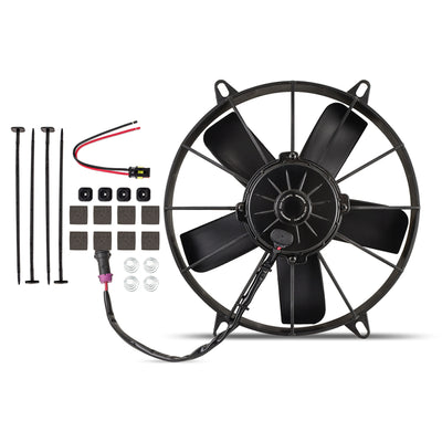 Mishimoto 11 Inch Race Line High-Flow Electric Fan for performance car parts and upgrades at DTX Performance Shop.