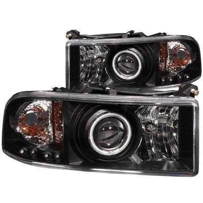 ANZO 1994-2001 Dodge Ram Projector Headlights w/ Halo Black from DTX Performance, high performance auto parts, veteran owned performance shop