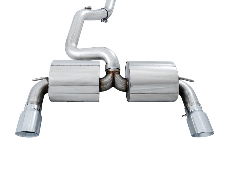 AWE Tuning Ford Focus RS Touring Edition Cat-back Exhaust- Non-Resonated - Chrome Silver Tips - DTX Performance