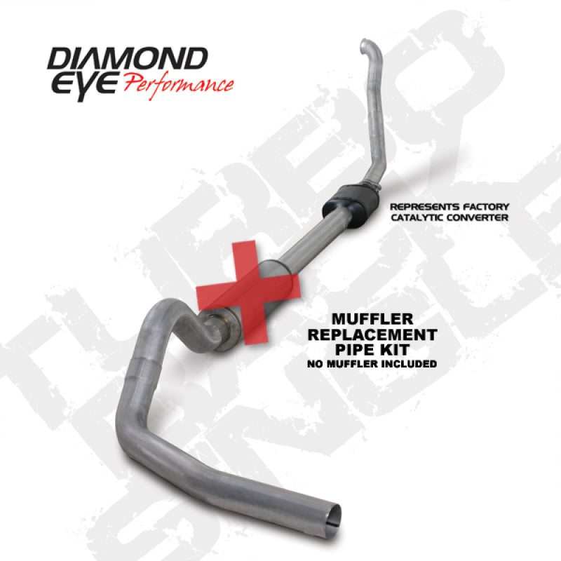 Diamond Eye KIT 4in MFLR RPLCMENT PIPE TB SGL ALUM 94-97 5 7 3L F250/F350 PWRSTROKE NFS W CARB STDS - DTX Performance