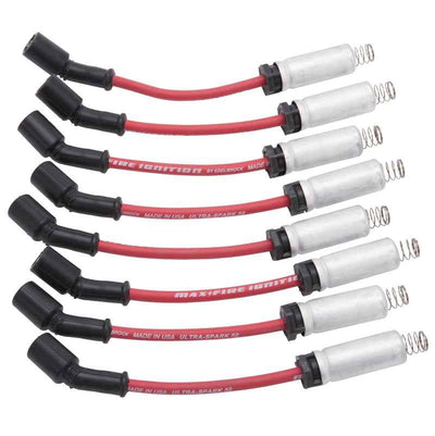 Edelbrock Spark Plug Wire Set Ls Kit w/ Metal Sleeves 99-15 50 Ohm Resistance Red Wire (Set of 8). Performance car parts by DTX Performance.