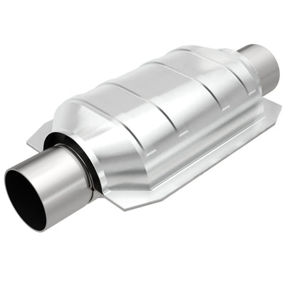MagnaFlow Conv Univ 3 FED for performance car parts and upgrades, stainless steel catalytic converter for engine exhaust efficiency.