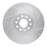 R1 2012-2025 Audi TTS Quattro Front Right Drilled & Slotted Silver Brake Rotor