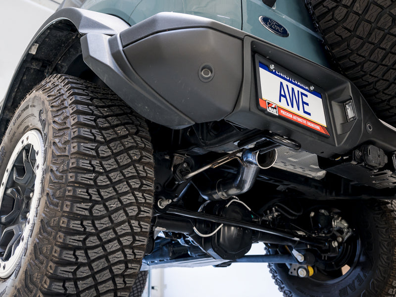 AWE Tuning 2021+ Ford Bronco 0FG Exhaust (No Tips) w/ Bash Guard - DTX Performance