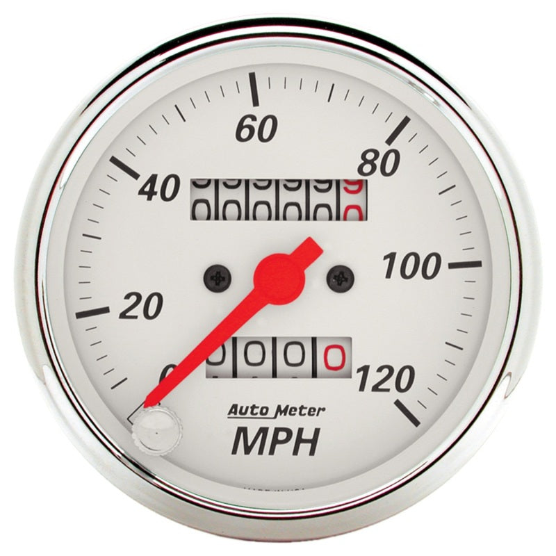 AutoMeter Gauge Kit 5 Pc. 3-1/8in. & 2-1/16in. Mech. Speedo. Wtmp & Oilp Arctic Wht.