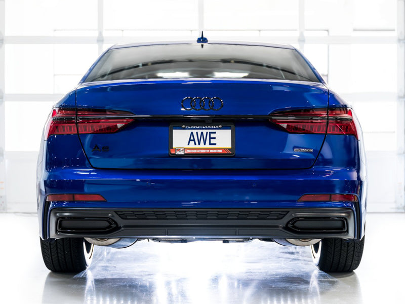 AWE Audi 2019-2023 C8 A6/A7 3.0T Touring Edition Cat-back Exhaust- Turn Downs - DTX Performance