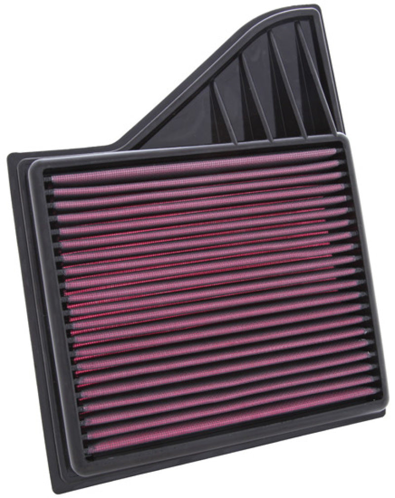 K&N 10 Ford Mustang GT 4.6L-V8 Drop In Air Filter - High-flow, reusable air filter for performance car tuning and engine upgrades.