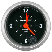 Load image into Gallery viewer, Autometer Sport-Comp 2-1/16in. 12 Hour Analog Clock Gauge