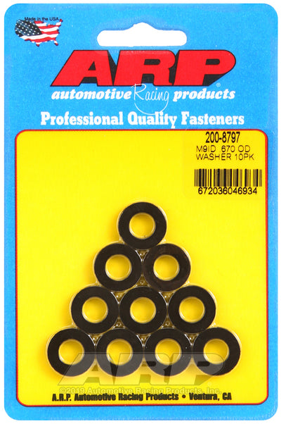 ARP M9 ID 0.670 OD Chamfer Black Washers (10 pack) high performance auto parts from DTX Performance, veteran owned shop