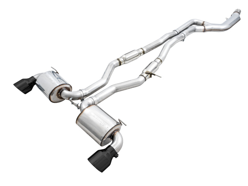 AWE 2020 Toyota Supra A90 Resonated Touring Edition Exhaust - 5in Diamond Black Tips - DTX Performance