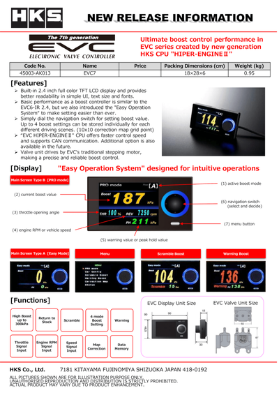 HKS EVC7-IR 2.4 performance car parts