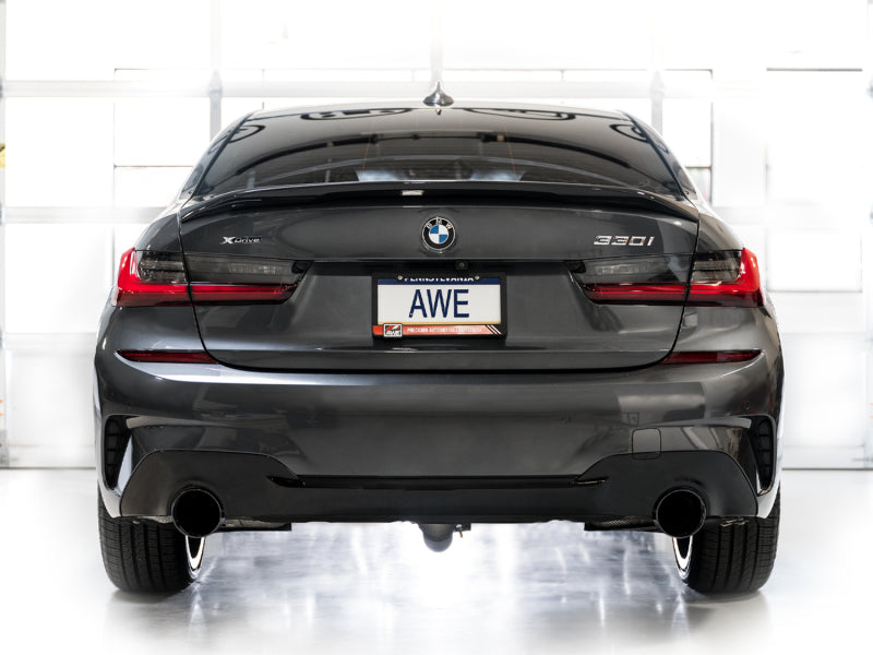 AWE 19-23 BMW 330i / 21-23 BMW 430i Base G2X Touring (Excl.Conv) Axle Back Exhaust - Diamond Black - DTX Performance