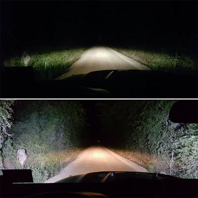 Oracle 21-23 Ford Bronco LED Off-Road Side Mirror Ditch Lights night illumination on a dark road