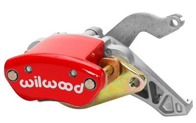 Wilwood Caliper-MC4 Mechanical-L/H - Red w/ Logo 1.19in Piston .81in Disc, high performance brake, veteran owned performance shop