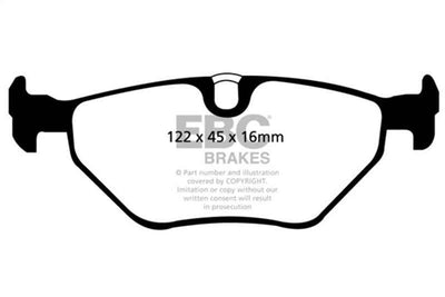 EBC 01-03 BMW 525i 2.5 (E39) Redstuff Rear Brake Pads - high performance brakes from veteran owned performance shop DTX Performance.