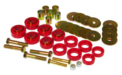Prothane 67-81 Chevy Camaro Body Mount Kit w/ Hardware - Red, performance car parts from DTX Performance for high performance auto upgrades.