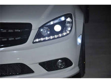 Load image into Gallery viewer, Spyder Mercedes Benz C-Class 08-11 Projector Headlights Halogen - DRL Blk PRO-YD-MBW20408-DRL-BK, high performance auto parts