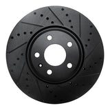 R1 2011-2017 Audi A4 (USA/Canada) Front Right Drilled & Slotted Black Brake Rotor
