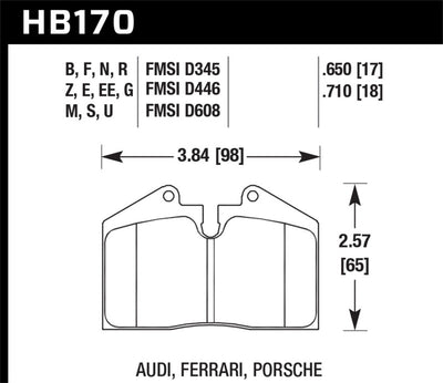 Hawk 89-94 Porsche 911 / 86-91 944 Front & Rear Blue 9012 Race Brake Pads - high performance brakes, performance car parts