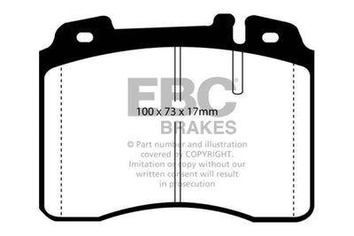 EBC 92-96 Ferrari 512TR 5.0 Yellowstuff Front Brake Pads - high performance brakes from veteran owned shop, DTX Performance