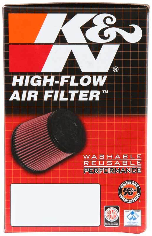 K&N Universal Clamp-On Air Filter 2 1/4in 10 DEG FLG 3 1/2in OD 6in H for high-performance engines, DTX Performance car parts