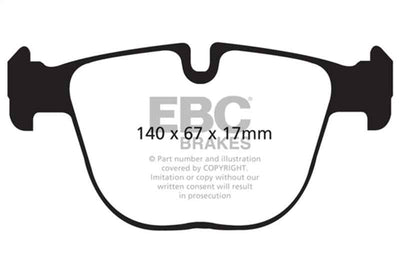 EBC 10-11 BMW X5M 4.4TT Bluestuff Rear Brake Pads diagram | Performance car parts for BMW tuning