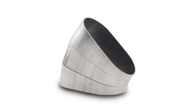 Vibrant Horizontal 304 SS Oval Pie Cuts 4.0in OD Tight 45 Degree Elbow - Bag of 3 for performance upgrades and exhaust systems