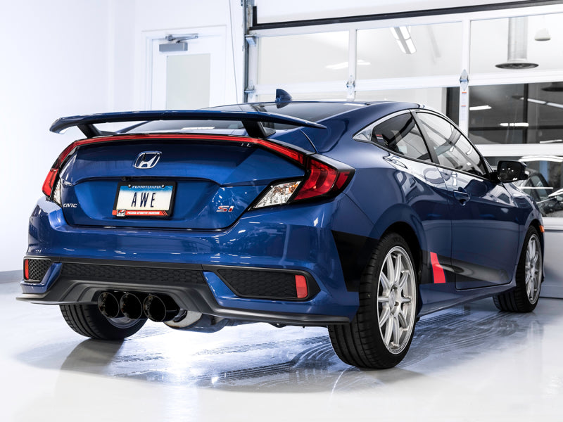 AWE Tuning 2016+ Honda Civic Si Touring Edition Exhaust w/Front Pipe & Dual Diamond Black Tips - DTX Performance