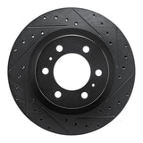 R1 2022-2025 Lexus LX600 Front Right Drilled & Slotted Black Brake Rotor